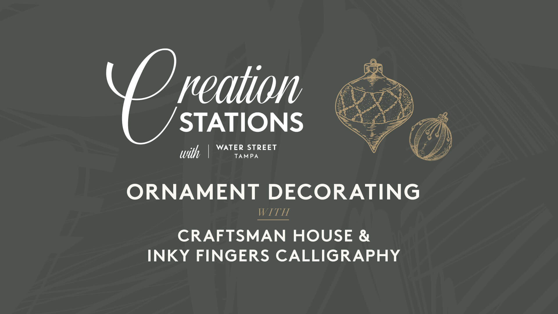 Holiday ornament decorating creation station graphic