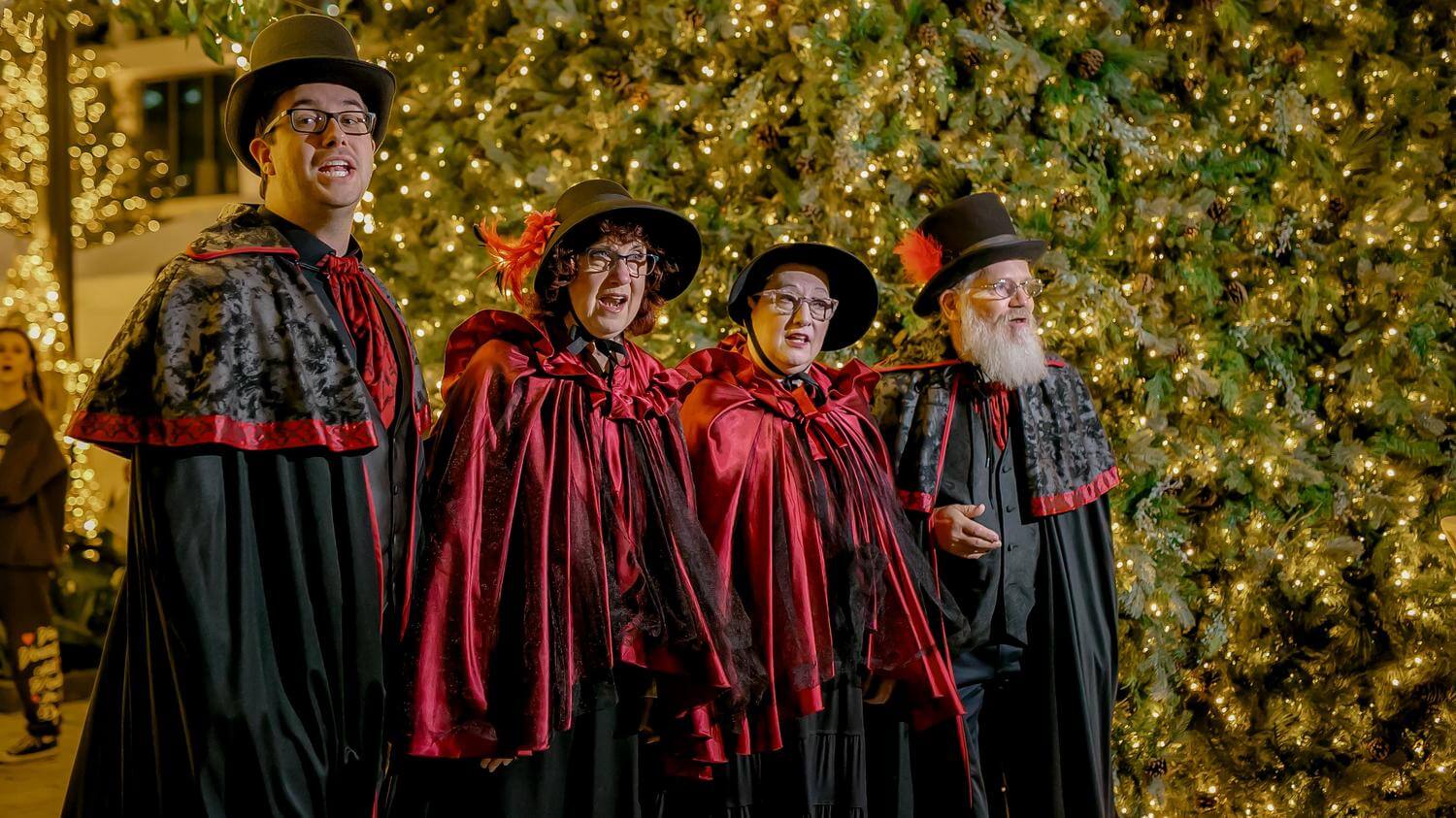 Holiday carolers on Water Street